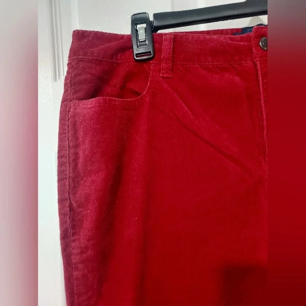Signature Talbots Red Corduroy Straight Leg Pants in Size 14